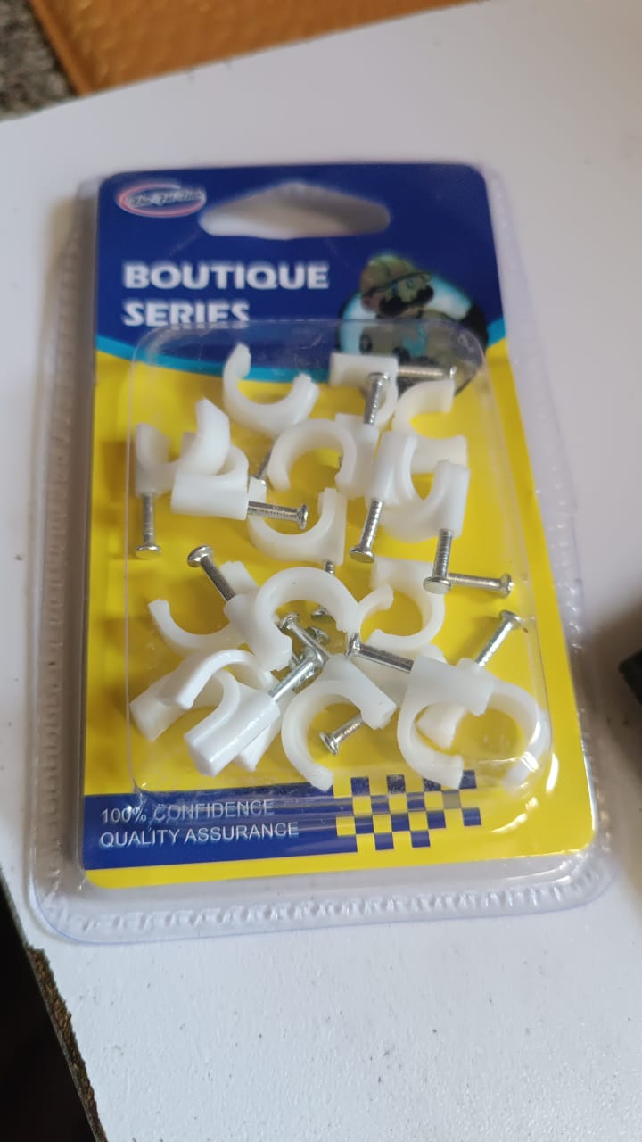 Wire Wall Clips, Plastic Cable Clips Round Wire Pins with Steel Nail (20 Pcs Set) Wire Wall Clips, Plastic Cable Clips Round Wire Pins with Steel Nail (20 Pcs Set)